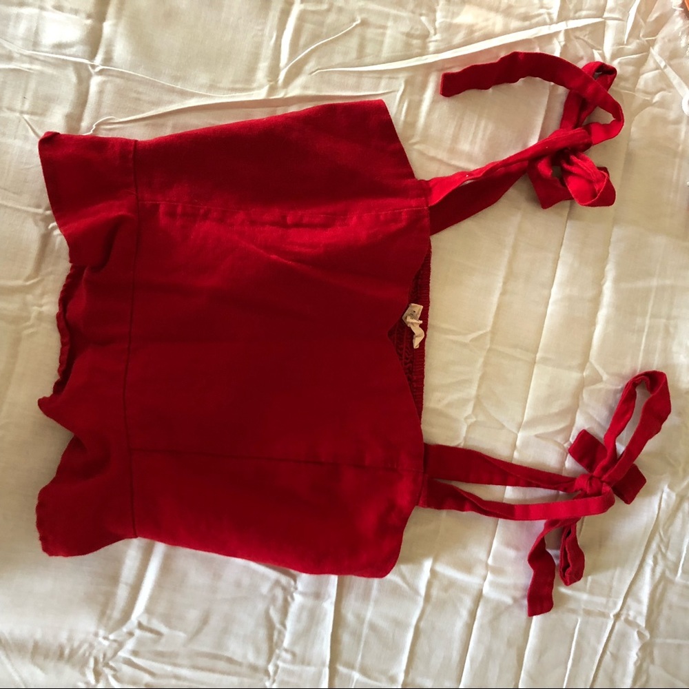 red tie strap crop top from pacsun